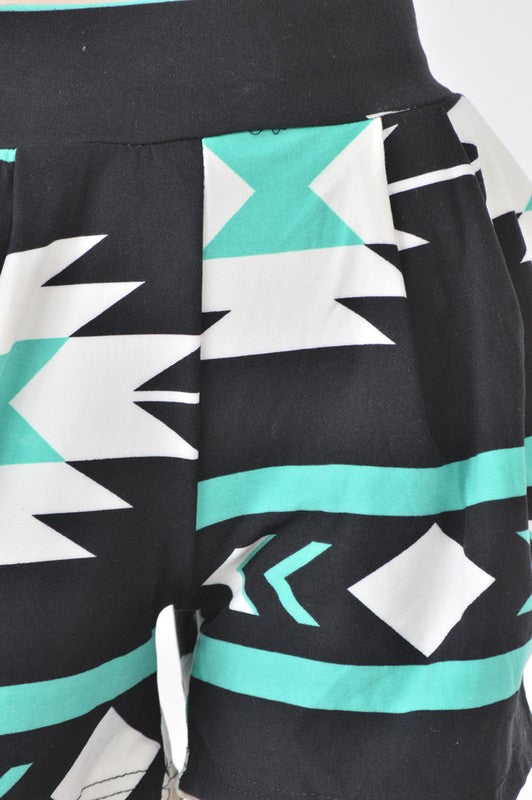 GIRL'S PRINT HAREM SHORT WITH POCKETS