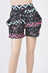 GIRL'S PRINT HAREM SHORT WITH POCKETS