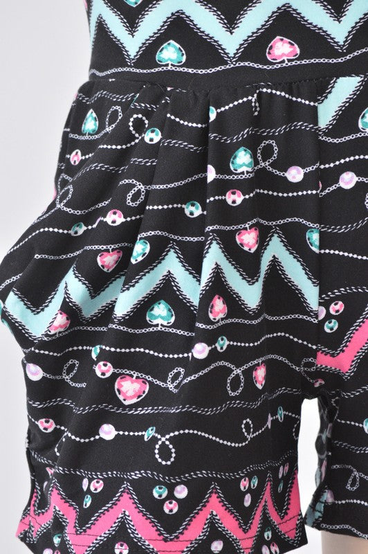 GIRL'S PRINT HAREM SHORT WITH POCKETS