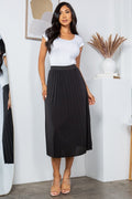 Thumbnail of SOLID WIDE PLEATED SKIRT WITH LINING