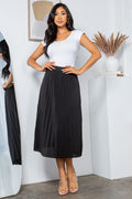 Thumbnail of SOLID WIDE PLEATED SKIRT WITH LINING