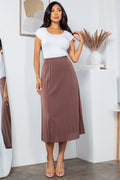 Thumbnail of SOLID WIDE PLEATED SKIRT WITH LINING