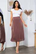 Thumbnail of SOLID WIDE PLEATED SKIRT WITH LINING