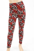 Thumbnail of Abstract sugar skull print, full length leggings
