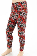 Thumbnail of Abstract sugar skull print, full length leggings
