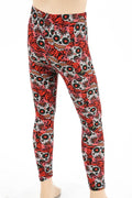 Thumbnail of Abstract sugar skull print, full length leggings