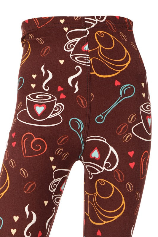 Coffee/tea print leggings