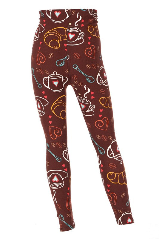 Coffee/tea print leggings