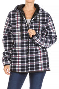 Thumbnail of SHERPA LINED PLAID HOODED ZIP-UP JACKET