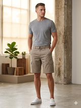 MEN CARGO SHORT WITH BELT