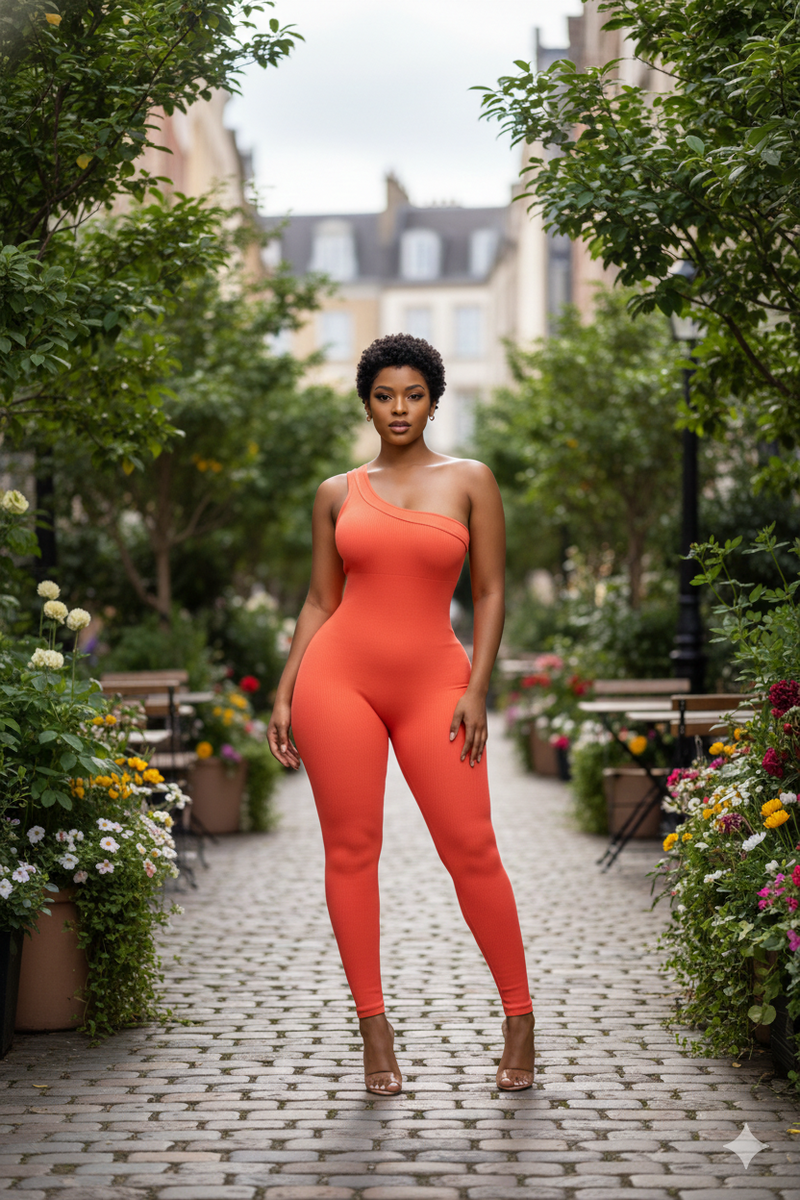 Curve Command One-shoulder Jumpsuit