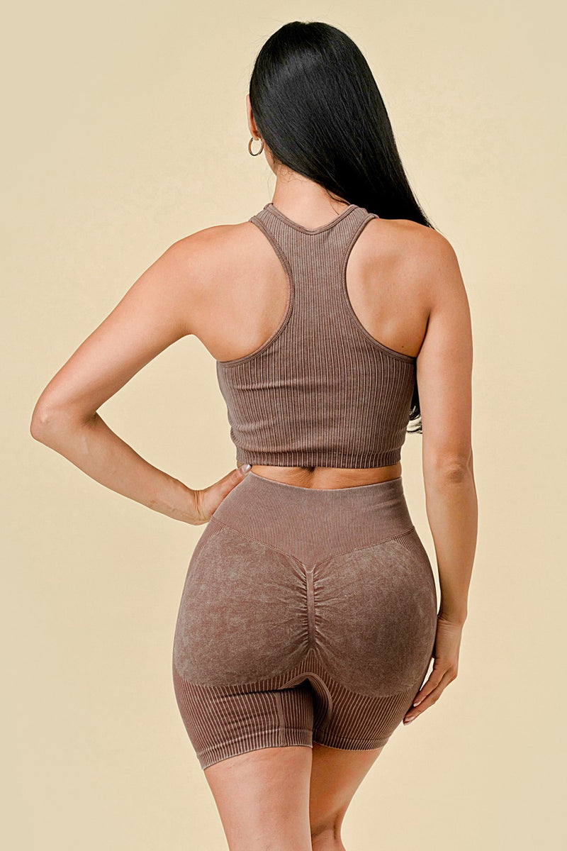 Cutout Two-Piece Activewear short  Set