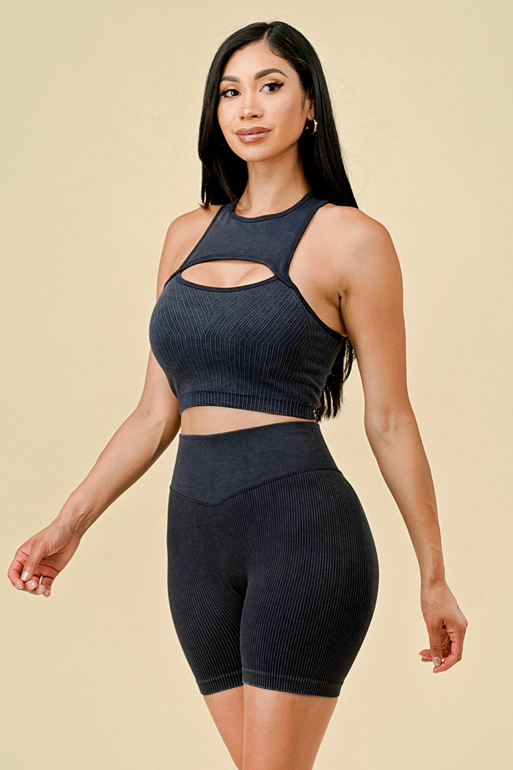 Cutout Two-Piece Activewear short  Set