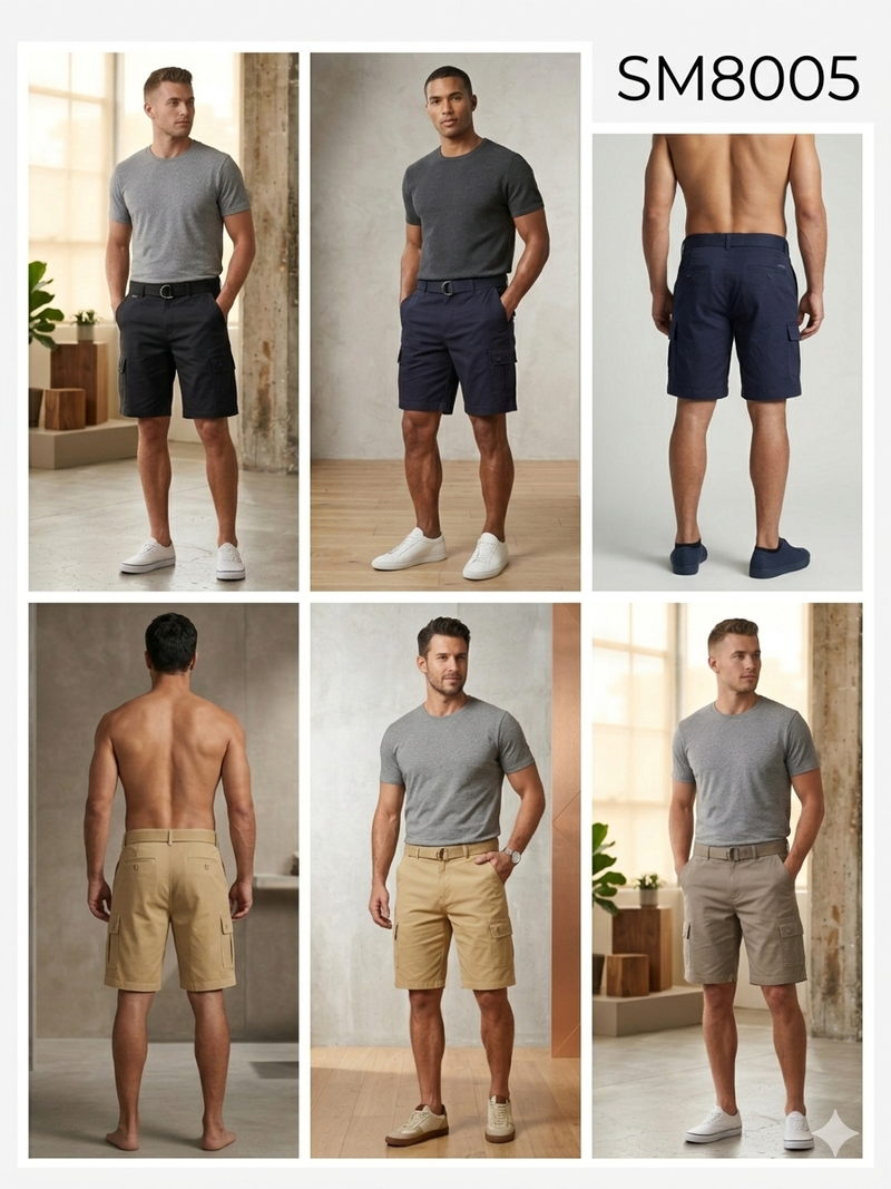 MEN CARGO SHORT WITH BELT
